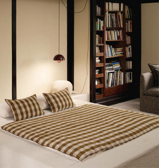 Vichy Rectangular Cushion | Khaki