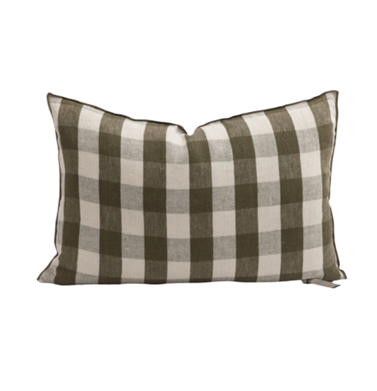 Vichy Rectangular Cushion | Khaki