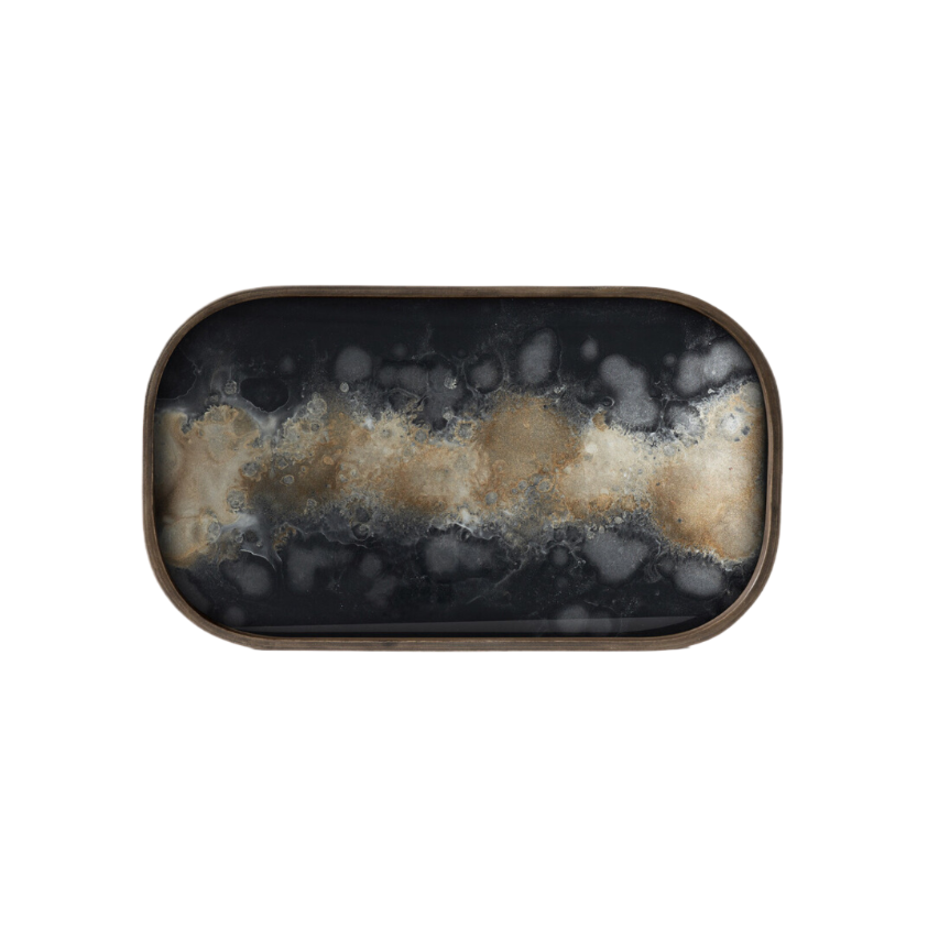 Organic Black Rectangular Tray | 42cm