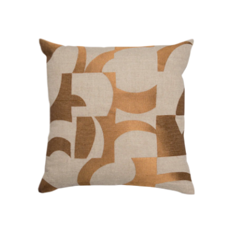 Abstract Ochre Cushion