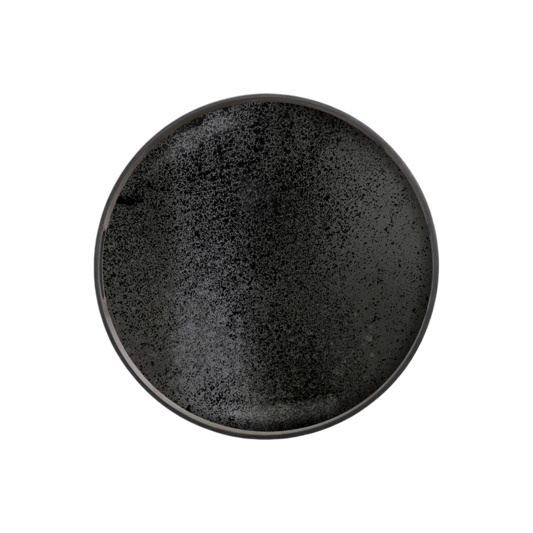 Aged Charcoal Mirror Tray | Small