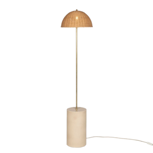 Arvin Rattan Floor Lamp | Mushroom