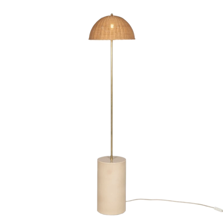 Arvin Rattan Floor Lamp | Mushroom