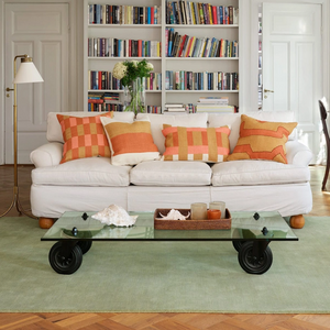 Benaras Cushion | Khaki & Apricot