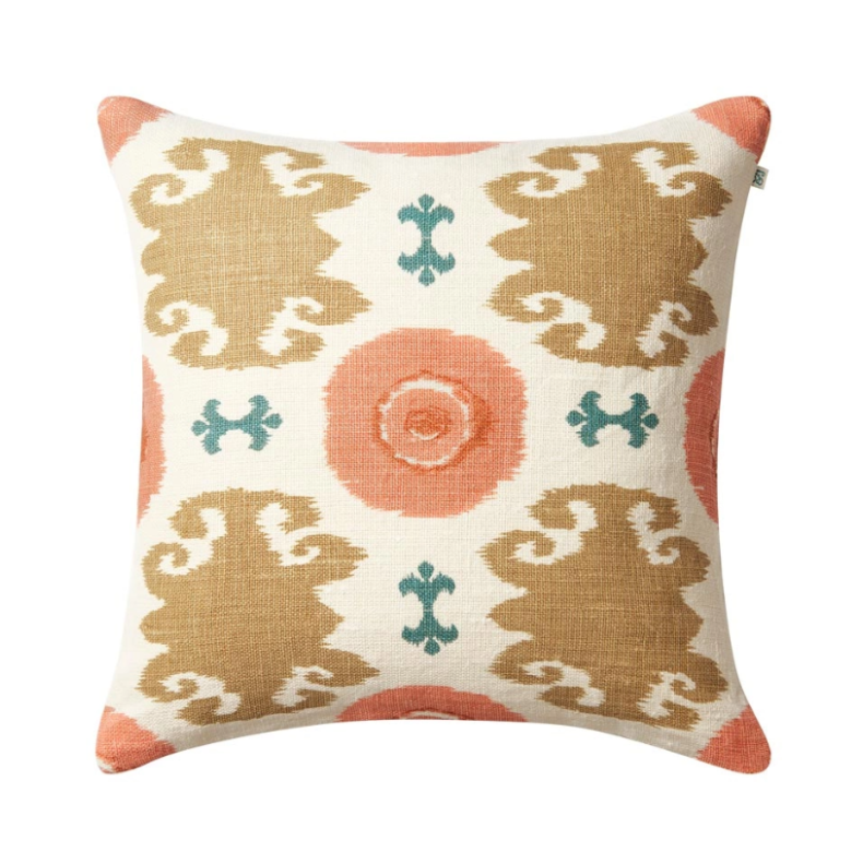 Mahal Cushion | Rose, Orange, Khaki & Blue