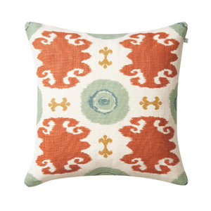 Mahal Cushion | Aqua, Blue, Orange & Khaki