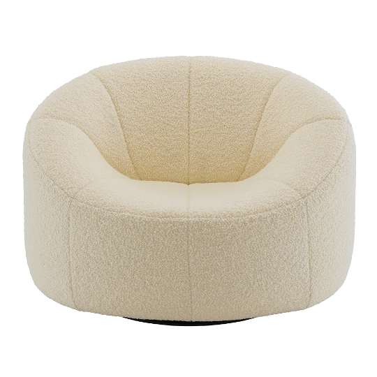 Pumpkin Armchair & Footstool | Cream