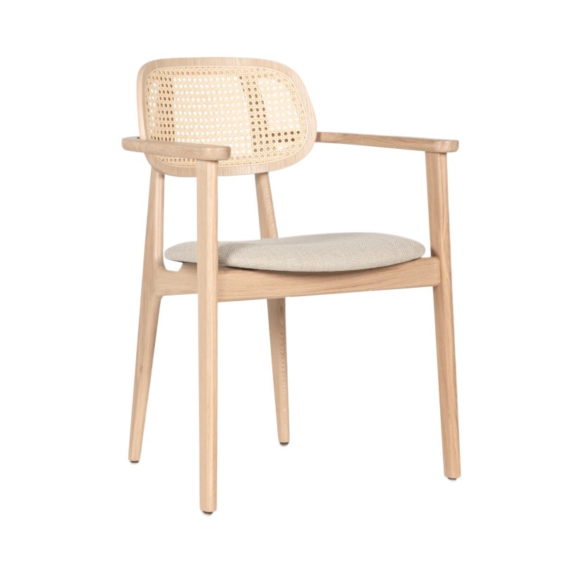 Titus Dining Armchair | Natural Oak Boucle