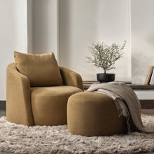 Load image into Gallery viewer, Lupin Swivel Armchair &amp; Footstool | Sandstone
