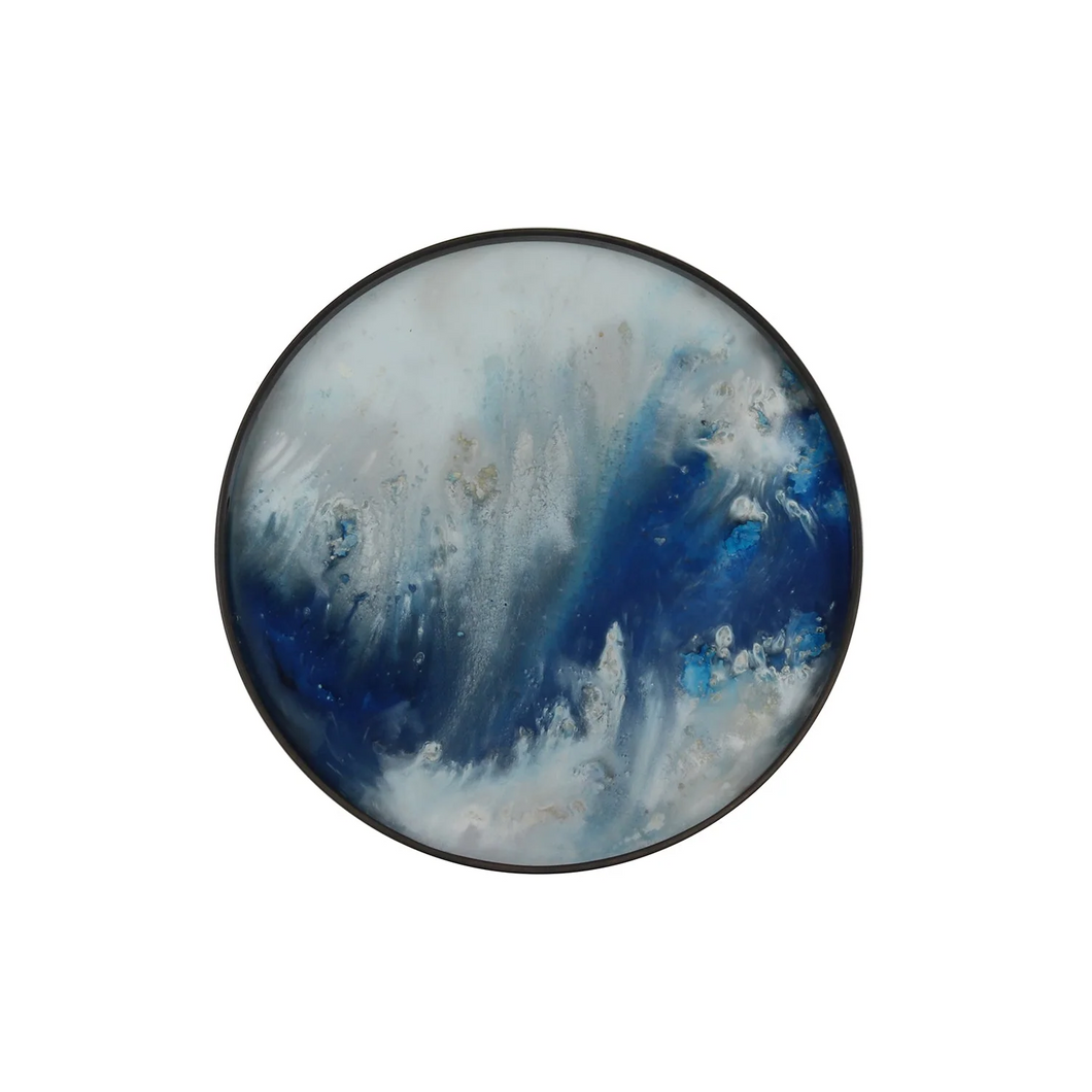 Organic Blue Mist Glass Tray | Small
