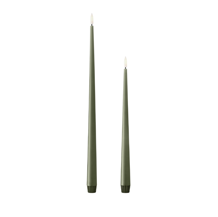 Small LED Tapered Candle | Green Soil