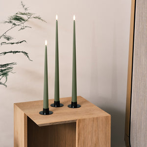Small LED Tapered Candle | Green Soil
