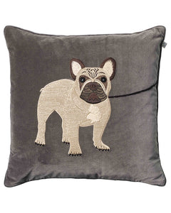 French Bull Dog Cushion | Grey