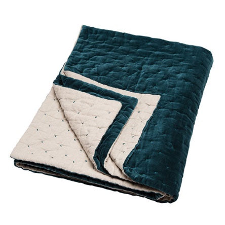 Velvet Linen Teal Throw