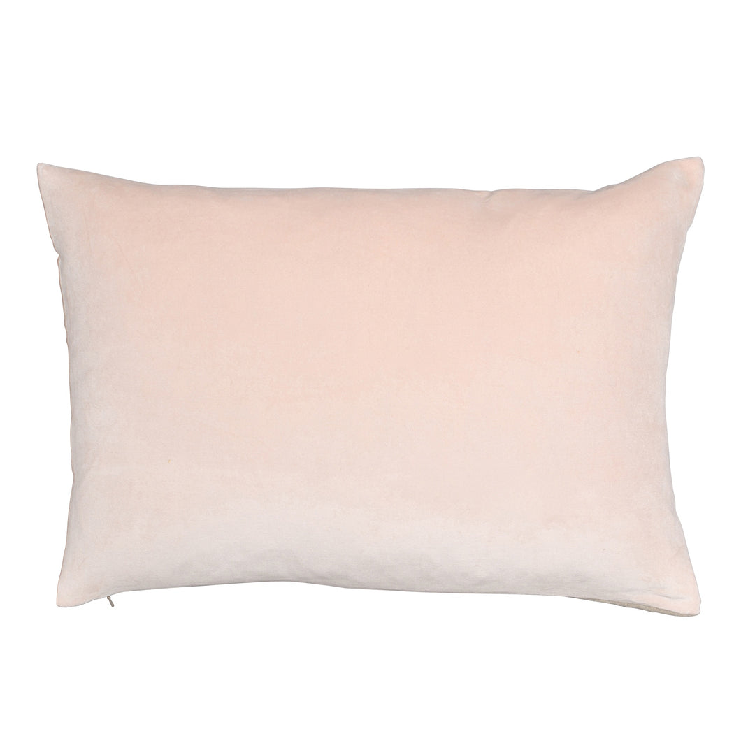 Velvet Linen Cushion - Pink Rectangular