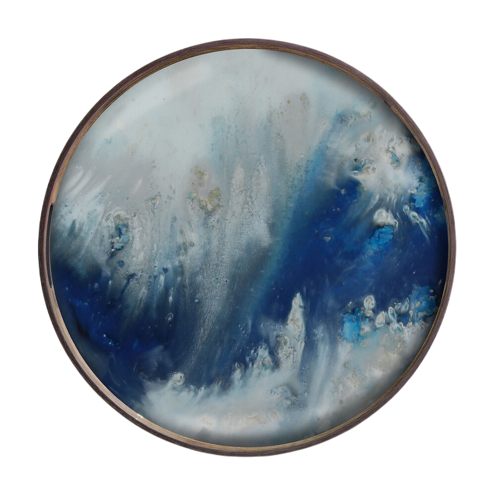 Organic Blue Mist Glass Tray | Small