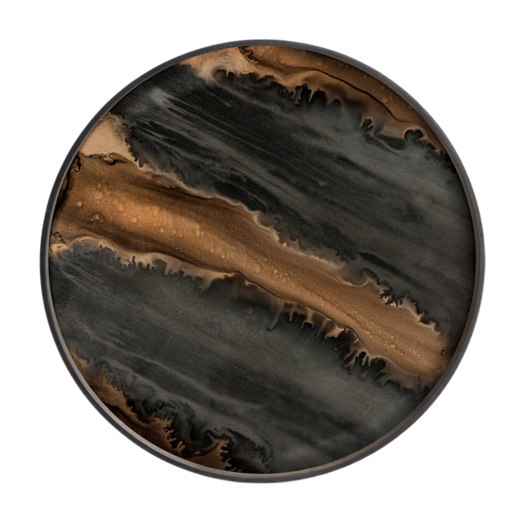 Organic Bronze Glass Tray | Large