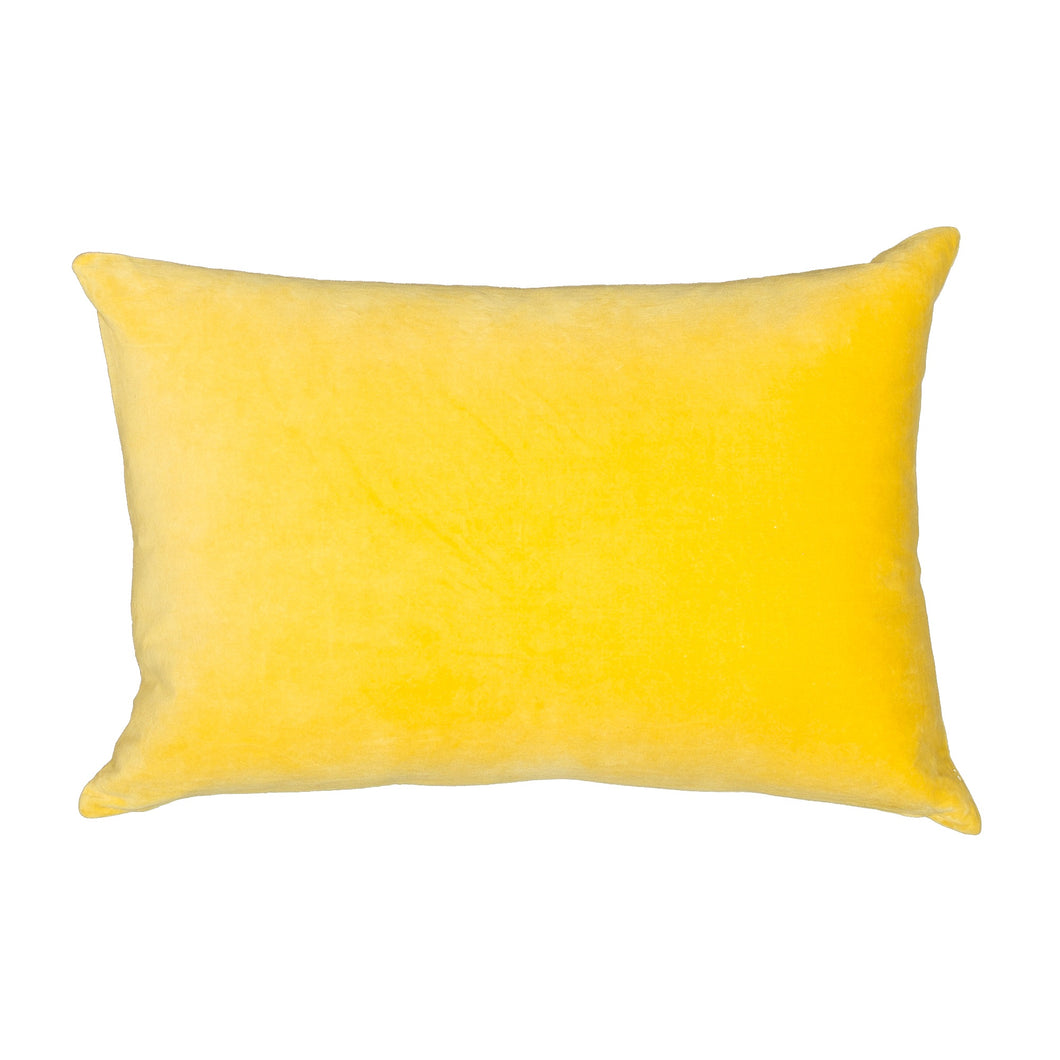 Velvet Linen Cushion - Chartreuse Rectangular