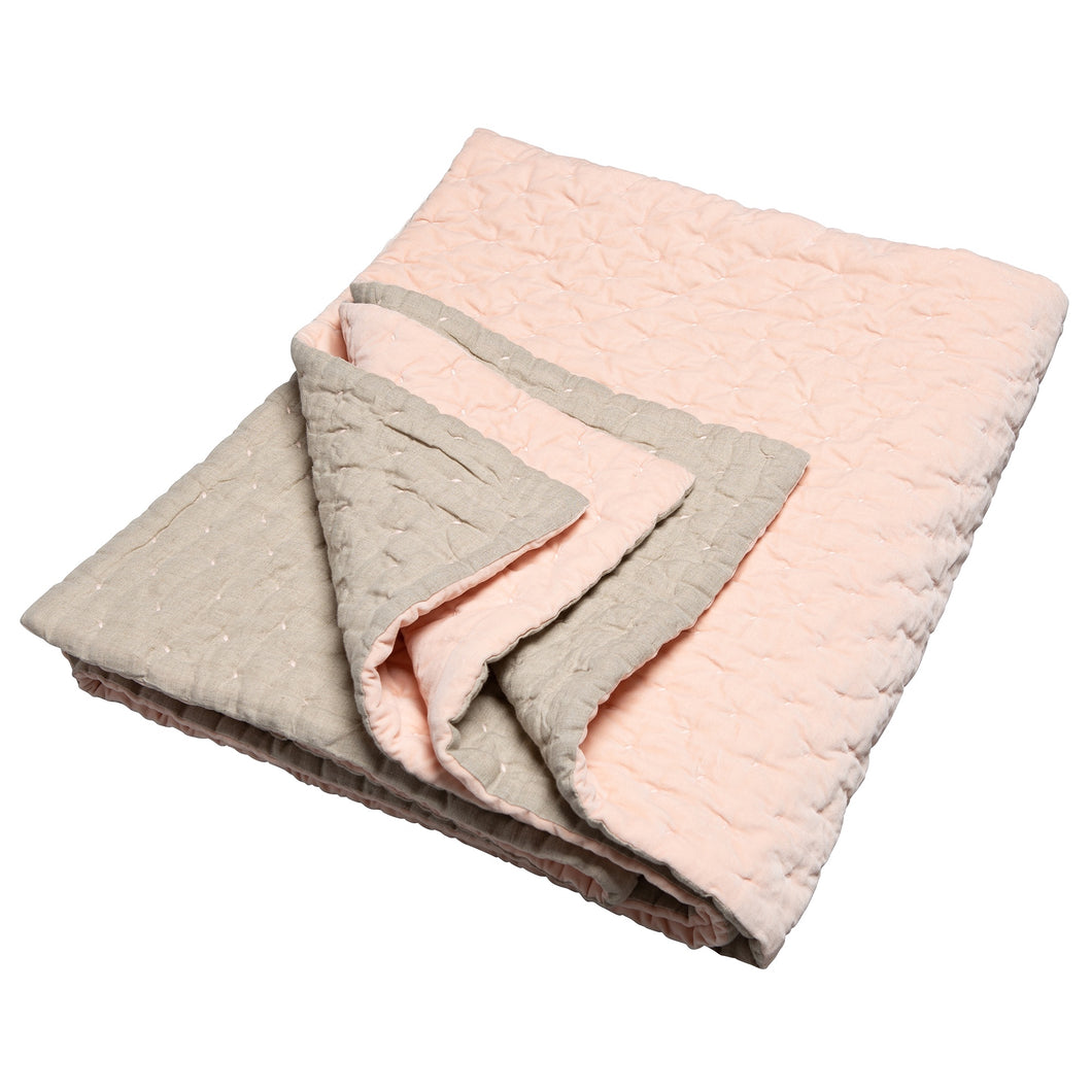 Velvet Linen Throw - Pink