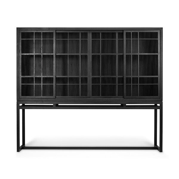 Oak Burung Storage Cupboard Black