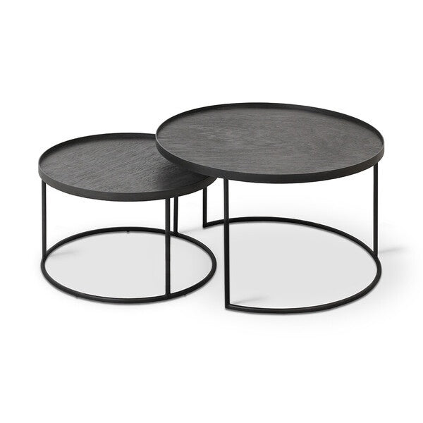 Round Tray Coffee Table Set | Small Large