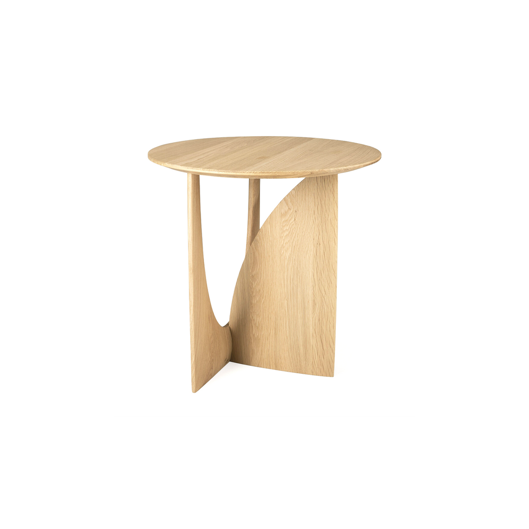 Geometric Oak Side Table