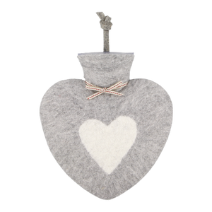 Large Hot Water Bottle | Grey Heart