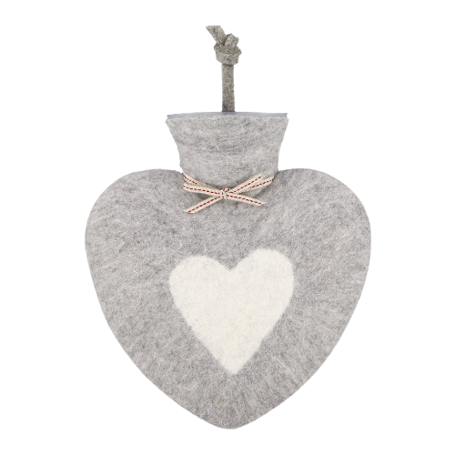 Large Hot Water Bottle | Grey Heart