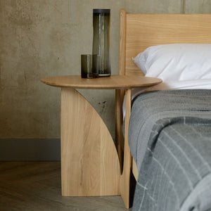 Geometric Oak Side Table