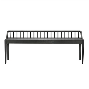 Oak Spindle Black Bench
