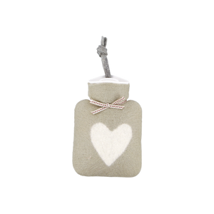 Mini Hot Water Bottle | Light Grey Heart