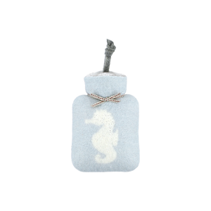 Mini Hot Water Bottle | Blue Seahorse
