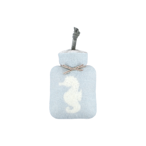 Mini Hot Water Bottle | Blue Seahorse