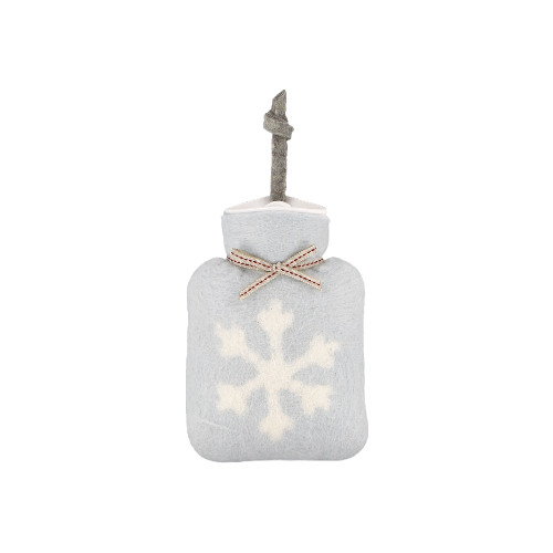 Mini Hot Water Bottle | Blue Snowflake