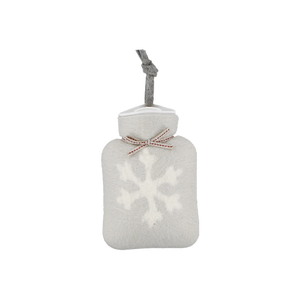 Mini Hot Water Bottle | Light Grey Snowflake