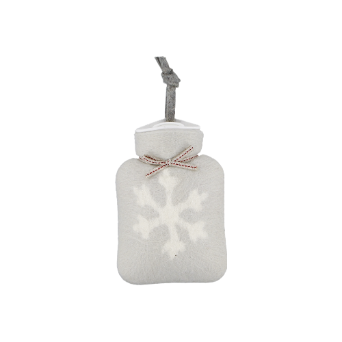 Mini Hot Water Bottle | Light Grey Snowflake