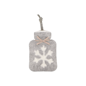 Mini Hot Water Bottle | Grey Snowflake