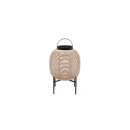 Tika Lantern Naturel Steel Base | Small