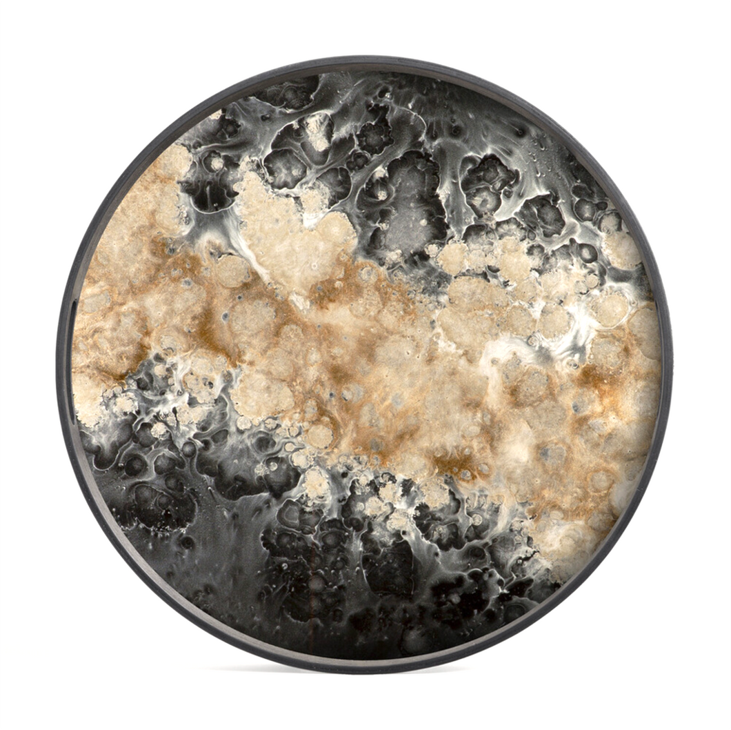 Black Organic Round Tray